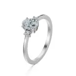 Pierścionek z owalnym diamentem w białym złocie SBPZ_018 Pierścionek z owalnym diamentem w białym złocie SBPZ_018